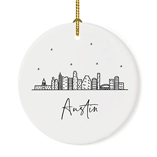 Round Ceramic Porcelain Christmas Tree Ornament Keepsake