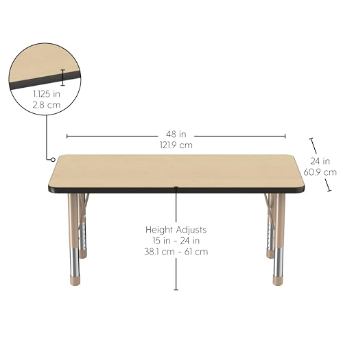 FDP 24" x 48" Rectangle Table with Chunky Legs