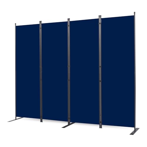 Room Divider 4 Panel Folding Privacy Screens with Wider Feet