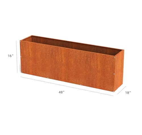 Corten Steel Rectangular Outdoor Planter Box