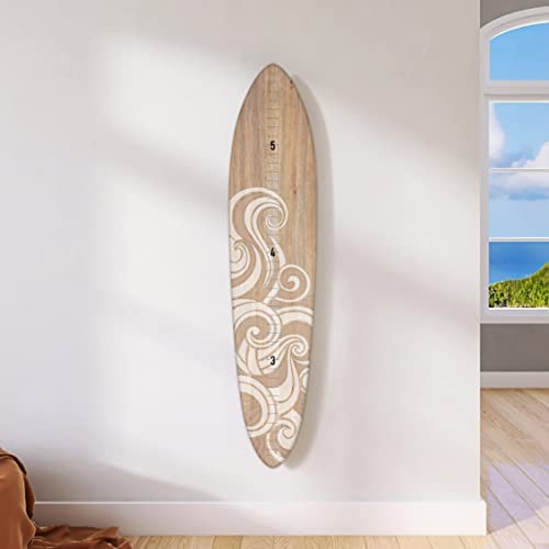 Wooden Surfboard Wall Decor Growth Chart