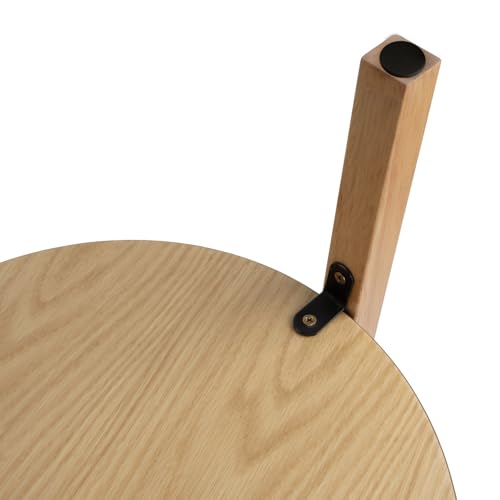 2 Tier Round Coffee Table Wood Nesting Side Table