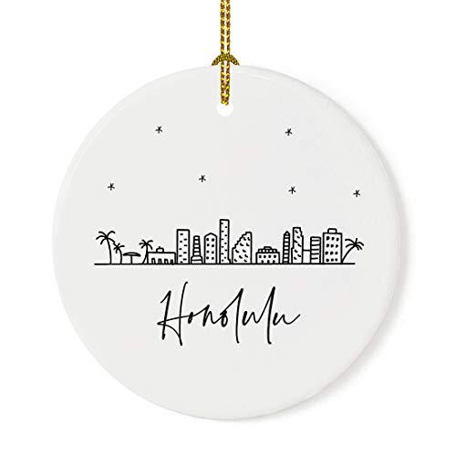 Round Ceramic Porcelain Christmas Tree Ornament Keepsake