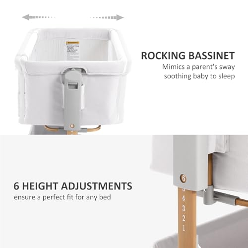 3-in-1 Baby Bassinet, Bedside Sleeper & Rocking Bassinet for Newborn
