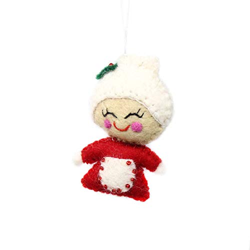 GLG60040-01 - Wool Felt Christmas Ornament - Mrs. Claus Decor