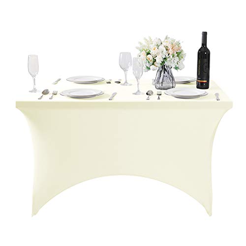 Spandex Table Cover for 4FT or 6ft or 8ft Table Universal Fitted Stretch Tablecloth for Party