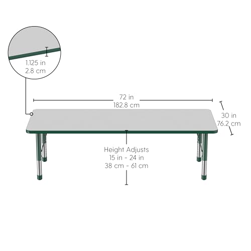 FDP 30" x 72" Rectangle Table with Chunky Legs