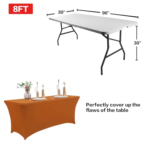 2 Pack 6FT Table Cloth for Rectangular Spandex Caramel Table Cover (2 Count)