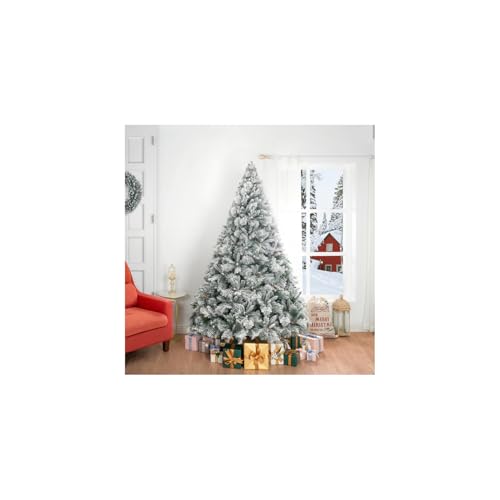Glasgow 6.5ft Frosted Prelit Artificial Christmas Tree with Pine Cones