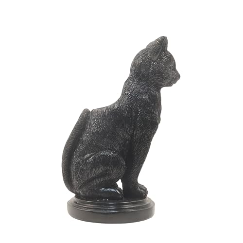 Gothic Black Cat Candle Holder Statue
