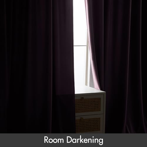 Lavender Blackout Velvet Curtains Drapes 90 Inch Long 52"x90" (2 Count)