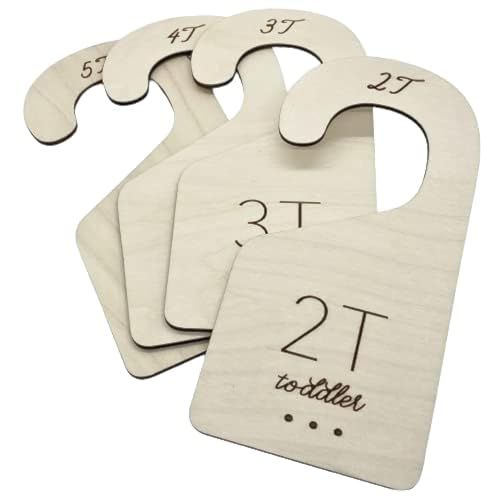 Loft Toddler Closet Dividers Durable Birch Kids Closet Organizer Timeless Etched Design for 2T (4 Count)