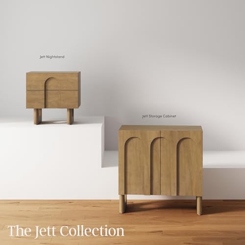 Jett Mid Century Modern Wood Credenza Storage Cabinet