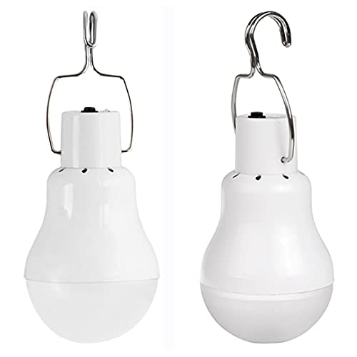 Solar Light Bulb Portable 350LM Solar Powered Camping Light Led Lantern Outdoor for Lamp Light Hiking Fishing Tent Indoor Shed Chicken Coop Hurricane Emergency with USB Chargeable (2 Count)