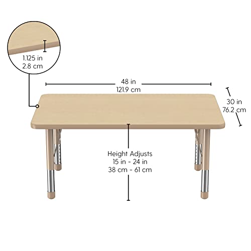 FDP 30" x 48" Rectangle Table with Chunky Legs
