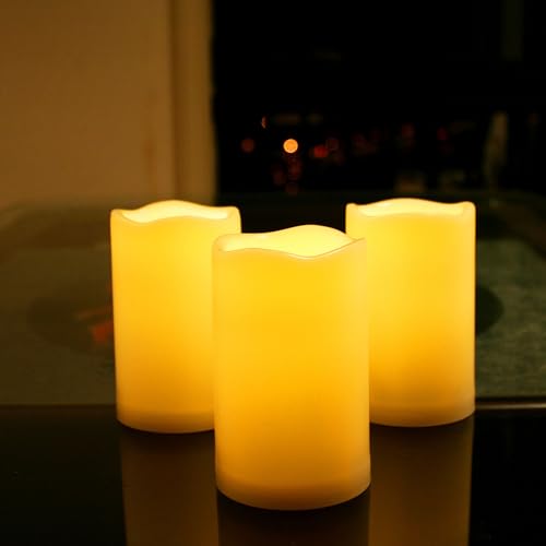 Outdoor Battery Operated Flameless LED Pillar Candles w
