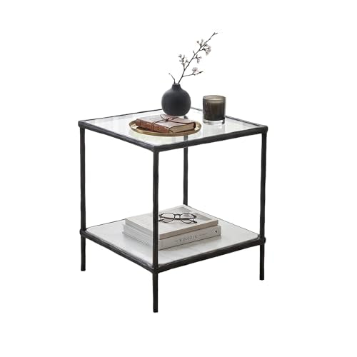 Modern Glass and Marble End Table