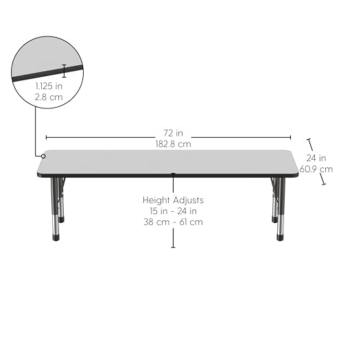 FDP 24" x 72" Rectangle Table with Chunky Legs