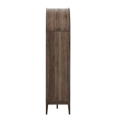 Nolan Tall Arched Storage Display Cabinet in Dark Walnut