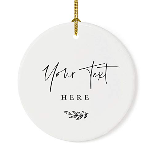 Fully Personalized Round Ceramic Porcelain Christmas Tree Ornament Keepsake Gift