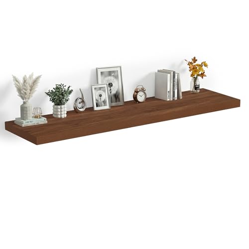 55 x 12 Deep Floating Shelves Wall Mounted Set of 1 Walnut