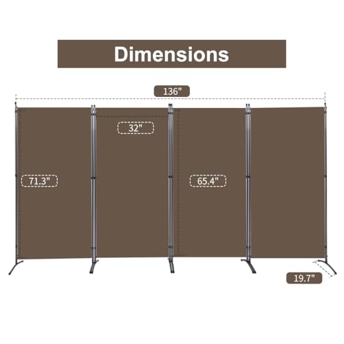 4 Panel Folding Room Divider