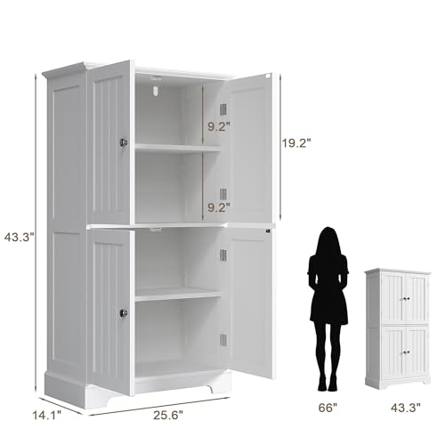Bathroom Floor Cabinet with Adjustable Shelves