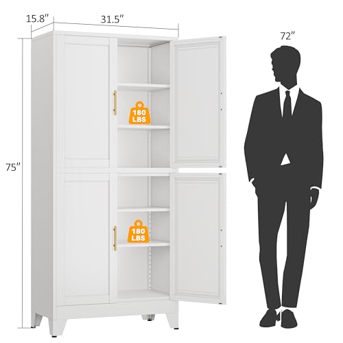 White Metal Storage Cabinet