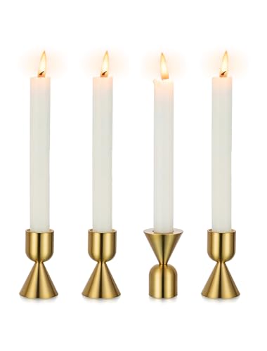 Taper Candle Holders Gold (4 Count)