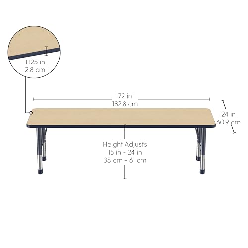FDP 24" x 72" Rectangle Table with Chunky Legs
