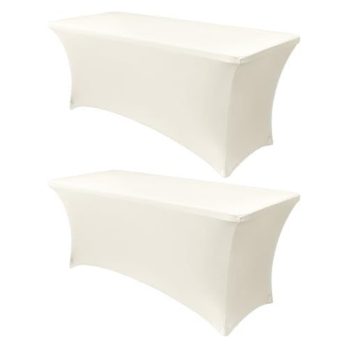 6ft Stretch Spandex Table Cover for Standard Folding Tables (2 Count)