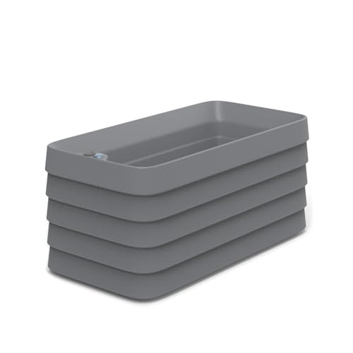 TruDrop Self Watering Slat Medium Rectangular Planter Box for All