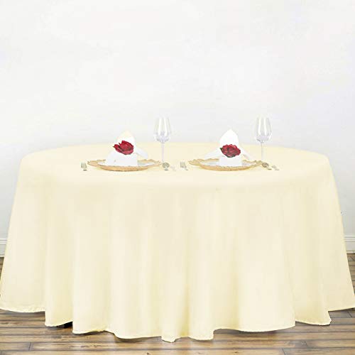 120 Inch Ivory Tablecloths for Round Tables