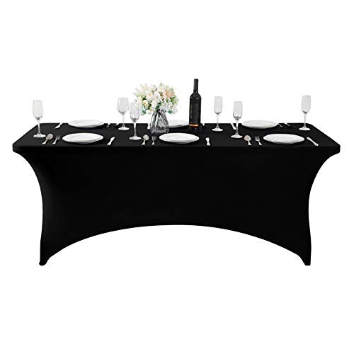 Spandex Table Cover for 6Ft or 4fT or 8ft Table Universal Fitted Stretch Tablecloth for Party