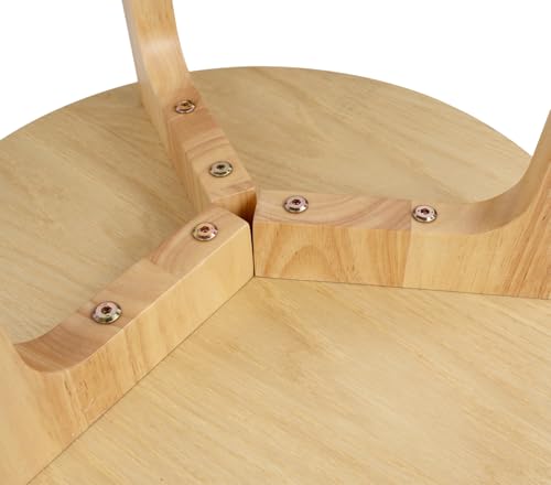 2 Tier Round Coffee Table Wood Nesting Side Table