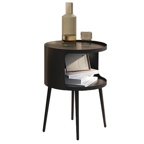 ZHBHHYZ Modern Round Side Table with Open Storage