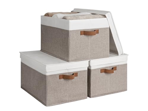 Fabric Storage Bins with Lids (3 Count)