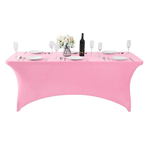 Spandex Table Cover for 6Ft or 4fT or 8ft Table Universal Fitted Stretch Tablecloth for Party