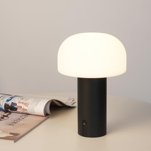Small Cordless Mushroom Table Lamp
