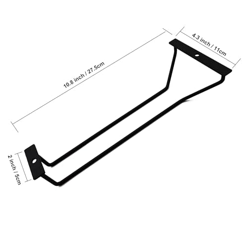 10.8 Inch Black Wine Glass Rack (2 Count)