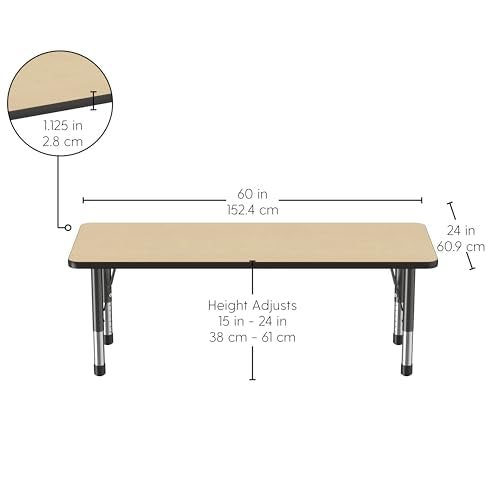 FDP 24" x 60" Rectangle Table with Chunky Legs