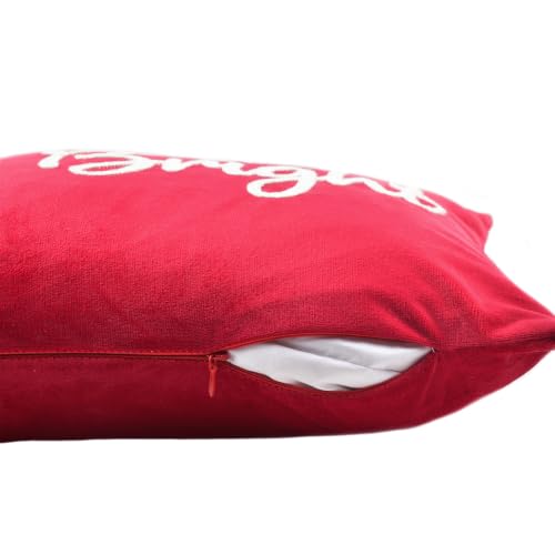 Merry and Bright Christmas Decor Velvet Decorative Rectangle Throw Lumbar Waist Pillow Case Cushion Cover for Couch Living Room 12X24 inches