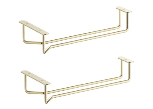 Set of 2 Brass Plated 10" Glass Hanger