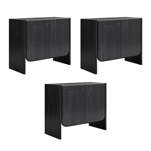 Jacala Mid Century Modern Entryway Storage Cabinet with Doors (3 Count)