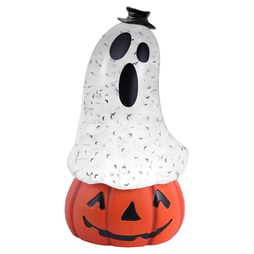 Halloween Snow Globe Lantern with Ghost and Pumpkin