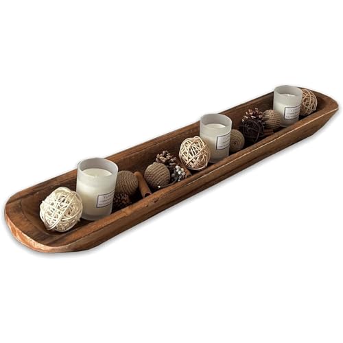 Wooden Dough Bowl Decor