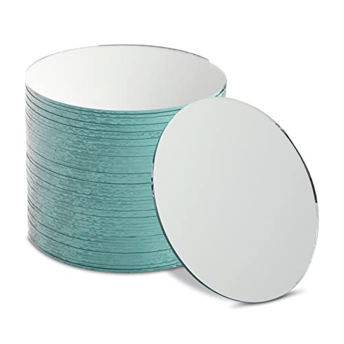 4 Inch Round Glass Mirrors for Crafts (50 Count)