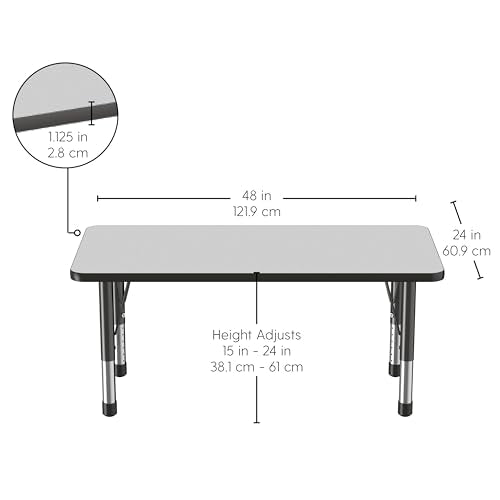 FDP 24" x 48" Rectangle Table with Chunky Legs