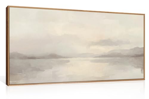 Large Abstract Neutral Beige Pastel Framed Canvas Wall Art (3 Count)