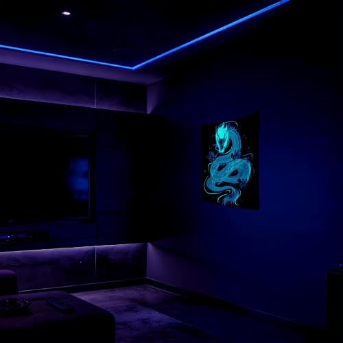 Blacklight Dragon Tapestry Wall Hanging 37"x29"